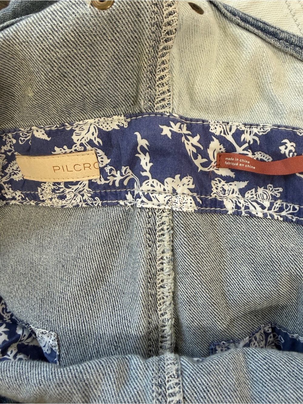 Pilcro Patchwork Light Blue Denim Overalls - Picture 6 of 6